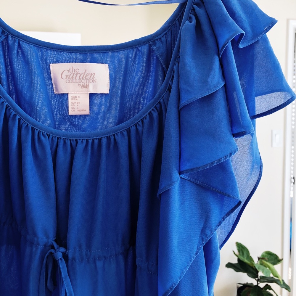 H&M Blue Ruffle Dress